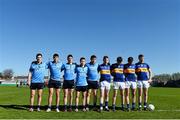 18 April 2015; Players from both sides stand for a minute's silence ahead of the game for the late Dave Billings. EirGrid GAA All-Ireland U21 Football Championship Semi-Final, Dublin v Tipperary. O'Connor Park, Tullamore, Co. Offaly. Picture credit: Ramsey Cardy / SPORTSFILE