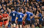 19 December 2015; A Leinster supporter applauds his team. European Rugby Champions Cup, Pool 5, Round 4, Leinster v RC Toulon. Aviva Stadium, Lansdowne Road, Dublin. Picture credit: Seb Daly / SPORTSFILE