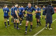 19 December 2015; Dejected Leinster players including Rhys Ruddock, centre, after the final whistle. European Rugby Champions Cup, Pool 5, Round 4, Leinster v RC Toulon. Aviva Stadium, Lansdowne Road, Dublin. Picture credit: Matt Browne / SPORTSFILE