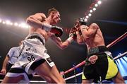 19 December 2015; Thomas Stalker, left, exchanges punches with Craig Evans during their WBO European Lightweight fight. WBO World Middleweight Title Fight, Undercard. Manchester Arena, Manchester. Picture credit: Ramsey Cardy / SPORTSFILE
