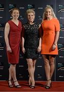 19 December 2015; Pictured, from left, are Rena Buckley Valerie Mulcahy and Bríd Stack, whose team, Cork ladies football, was nominated for the RTÉ Sports Team of the Year award, at the RTÉ Sports Awards 2015. RTÉ, Donnybrook, Dublin. Picture credit: Piaras Ó Mídheach / SPORTSFILE
