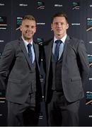 19 December 2015; Dublin footballers Jonny Cooper, left, and Paul Flynn, whose team was nominated for the RTÉ Sports Team of the Year award, at the RTÉ Sports Awards 2015. RTÉ, Donnybrook, Dublin. Picture credit: Piaras Ó Mídheach / SPORTSFILE
