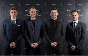 19 December 2015; Dundalk FC footballers, from left, Sean Gannon, Chris Shields, Andy Boyle and Dane Massey, whose team was nominated for the RTÉ Sports Team of the Year award, at the RTÉ Sports Awards 2015. RTÉ, Donnybrook, Dublin. Picture credit: Piaras Ó Mídheach / SPORTSFILE