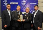 19 December 2015; Pictured during the Bank of Ireland Provincial Towns Cup Draw, are, from left, Sean O'Brien, Leinster, Larry Byrne, Edward Nolan, both Wicklow RFC, and Fergus McFadden, Leinster. Ballsbridge Hotel, Dublin. Picture credit: Sam Barnes / SPORTSFILE