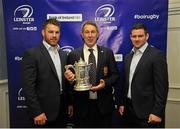 19 December 2015; Pictured during the Bank of Ireland Provincial Towns Cup Draw, are, from left, Sean O'Brien, Leinster, Alan Finney, Edenderry RFC and Fergus McFadden, Leinster. Ballsbridge Hotel, Dublin. Picture credit: Sam Barnes / SPORTSFILE