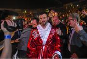 19 December 2015; Andy Lee makes his way to the ring ahead of his title fight. WBO World Middleweight Title Fight, Andy Lee v Billy Joe Saunders. Manchester Arena, Manchester. Picture credit: Ramsey Cardy / SPORTSFILE