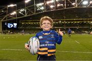 19 December 2015; Leinster matchday mascot Mark Fitzgerald at the European Rugby Champions Cup, Pool 5, Round 4, clash between Leinster and RC Toulon at the Aviva Stadium, Lansdowne Road, Dublin. Picture credit: Stephen McCarthy / SPORTSFILE