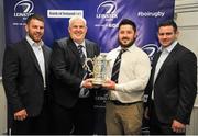 19 September 2015; Pictured during the Bank of Ireland Provincial Towns Cup Draw, are, from left, Sean O'Brien, Leinster, Tom Duffy, Brian Doyle, Clondalkin Rugby Club, and Fergus McFadden, Leinster. Ballsbridge Hotel, Dublin. Picture credit: Sam Barnes / SPORTSFILE