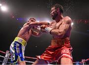 19 December 2015; Andy Lee, right, exchanges punches with Billy Joe Saunders. WBO World Middleweight Title Fight, Andy Lee v Billy Joe Saunders. Manchester Arena, Manchester. Picture credit: Ramsey Cardy / SPORTSFILE