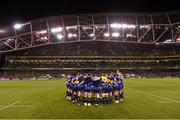 19 December 2015; The Leinster team ahead of the game. European Rugby Champions Cup, Pool 5, Round 4, Leinster v RC Toulon. Aviva Stadium, Lansdowne Road, Dublin. Picture credit: Stephen McCarthy / SPORTSFILE