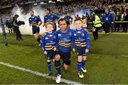 19 December 2015; Leinster matchday mascots Mark Fitzgerald, left, and Zenon Chambers with Leinster captain Isa Nacewa at the European Rugby Champions Cup, Pool 5, Round 4, clash between Leinster and RC Toulon at the Aviva Stadium, Lansdowne Road, Dublin. Picture credit: Stephen McCarthy / SPORTSFILE