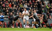 20 December 2015; Stuart McCloskey, Ulster, is tackled by Yacouba Camara and Jean-Marc Doussain, Toulouse. European Rugby Champions Cup, Pool 1, Round 4, Toulouse v Ulster. Stade Ernest Wallon, Toulouse, France. Picture credit: Oliver McVeigh / SPORTSFILE