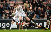 20 December 2015; Stuart McCloskey, Ulster, is tackled by Alexis Palisson, Toulouse. European Rugby Champions Cup, Pool 1, Round 4, Toulouse v Ulster. Stade Ernest Wallon, Toulouse, France. Picture credit: Oliver McVeigh / SPORTSFILE
