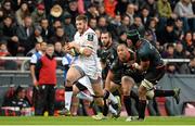20 December 2015; Stuart McCloskey, Ulster, gets away from Yacouba Camara, theirry Dusautoir and Jean-Marc Doussain, Toulouse. European Rugby Champions Cup, Pool 1, Round 4, Toulouse v Ulster. Stade Ernest Wallon, Toulouse, France. Picture credit: Oliver McVeigh / SPORTSFILE