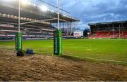 20 December 2015; A general view of the try zone in Welford Road. European Rugby Champions Cup, Pool 4, Round 4, Leicester Tigers v Munster. Welford Road, Leicester, England. Picture credit: Ramsey Cardy / SPORTSFILE