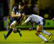 20 December 2015; Eoghan Masterson, Connacht, is tackled by Marcus Watson, Newcastle Falcons. European Rugby Challenge Cup, Pool 1, Round 4, Newcastle Falcons v Connacht. Kingston Park, Newcastle, England. Picture credit: Seb Daly / SPORTSFILE