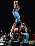 20 December 2015; Will Connors, UCD RFC, wins possession in the lineout. Bank of Ireland Senior League Cup Final, UCD RFC v Old Belvedere. Donnybrook, Dublin. Picture credit: Piaras Ó Mídheach / SPORTSFILE