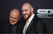 20 December 2015; Boxer Tyson Fury and his father John arrive to BBC Sports Personality of the Year 2015 at the Titanic Belfast, Titanic Quarter, Olympic Way, Belfast, Co Antrim. Picture credit: Stephen McCarthy / SPORTSFILE