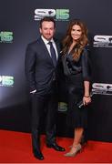 20 December 2015; Golfer Graeme McDowell and his wife Kristin arrives to BBC Sports Personality of the Year 2015 at the Titanic Belfast, Titanic Quarter, Olympic Way, Belfast, Co Antrim. Picture credit: Stephen McCarthy / SPORTSFILE