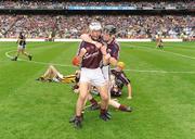 6 September 2009; Daithi Burke and Mark Horan, Galway, celebrate at the final whistle. ESB GAA Hurling All-Ireland Minor Championship Final, Kilkenny v Galway, Croke Park, Dublin. Picture credit: Oliver McVeigh / SPORTSFILE