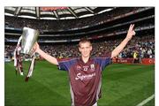 6 September 2009; Galway Captain, Richie Cummins, celebrates after the game. ESB GAA Hurling All-Ireland Minor Championship Final, Kilkenny v Galway, Croke Park, Dublin. Picture credit: Oliver McVeigh / SPORTSFILE