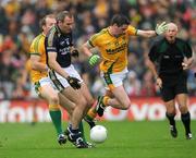 30 August 2009; Mike McCarthy, Kerry, in action against Joe Sheridan, left, and Peadar Byrne, Meath. GAA All-Ireland Senior Football Championship Semi-Final, Kerry v Meath, Croke Park, Dublin. Picture credit: Brian Lawless / SPORTSFILE