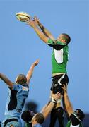 18 September 2009; Bernie Upton, Connacht, wins possession of the ball in the lineout against Bradley Davies, Cardiff Blues. Celtic League, Connacht v Cardiff Blues, Sportsground, Galway. Picture credit: Matt Browne / SPORTSFILE