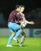 18 September 2009; Barry Molloy, Derry City, in action against Jamie Duffy, Drogheda United. League of Ireland Premier Division, Drogheda United v Derry City, United Park, Drogheda, Co. Louth. Photo by Sportsfile