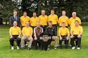 16 September 2009; County Tipperary Golf Club team  who were defeated by Malone in the Bulmers Junior Cup Semi-Final back row left to right, Marcus Goodwin Bulmers, Aaron Wright, Larry Keane, Ronan Wade, Thomas McCrory, Cormac Crowe, Michael McGrath. Front row left to right, Paddy Fitzgerald, Dermot Keating, William Crowe, Team Manager, Sean Alley, Michael Maloney and Michael O’Grady. Bulmers Cups and Shields Finals 2009, Tullamore Golf Club, Brookfield, Tullamore, Co. Offaly. Picture credit: Ray McManus / SPORTSFILE