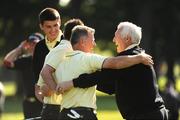 17 September 2009; Kilkenny Golf Club team captain Paraic O'Rourke, right, celebrates victory with Eddie Brennan and Richie Walsh after the Bulmers Barton Shield Final. Bulmers Cups and Shields Finals 2009, Tullamore Golf Club, Brookfield, Tullamore, Co. Offaly. Picture credit: Ray McManus / SPORTSFILE