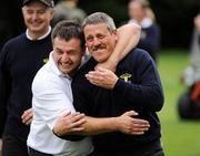 18 September 2009; Letterkenny Golf Club team captain John Russell, left, and team-mate Kenny King celebrate winning the Bulmers Pierce Purcell Shield Final. Bulmers Cups and Shields Finals 2009, Tullamore Golf Club, Brookfield, Tullamore, Co. Offaly. Picture credit: Ray McManus / SPORTSFILE