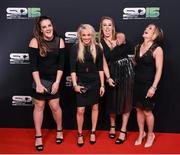 20 December 2015; Atendees, from left, Katie Summerhayes, Aimee Fuller, Molly Summerhayes and Jenny Jones arrive to BBC Sports Personality of the Year 2015 at the Titanic Belfast, Titanic Quarter, Olympic Way, Belfast, Co Antrim. Picture credit: Stephen McCarthy / SPORTSFILE