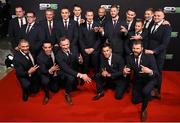 20 December 2015; Former Rugby League player Kevin Sinfield MBE and his Leed's Rinhos team-mates arrive to BBC Sports Personality of the Year 2015 at the Titanic Belfast, Titanic Quarter, Olympic Way, Belfast, Co Antrim. Picture credit: Stephen McCarthy / SPORTSFILE