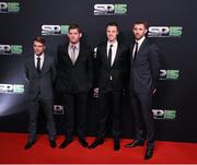 20 December 2015; Northern Ireland internationals, from left, Jamie Ward, Michael McGoven, Johnny Evans and Gareth McAuley arrive to BBC Sports Personality of the Year 2015 at the Titanic Belfast, Titanic Quarter, Olympic Way, Belfast, Co Antrim. Picture credit: Stephen McCarthy / SPORTSFILE