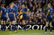 19 December 2015; Ian Madigan, Leinster, right, talks with Nick McCarthy, Leinster. European Rugby Champions Cup, Pool 5, Round 4, Leinster v RC Toulon. Aviva Stadium, Lansdowne Road, Dublin. Picture credit: Seb Daly / SPORTSFILE