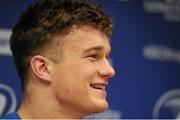 21 December 2015; Leinster's Josh van der Flier during a press conference. Leinster Rugby Press Conference. Leinster Rugby HQ, UCD, Belfield, Dublin. Picture credit: Seb Daly / SPORTSFILE