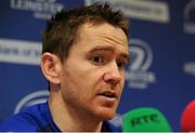 21 December 2015; Leinster's Eoin Reddan during a press conference. Leinster Rugby Press Conference. Leinster Rugby HQ, UCD, Belfield, Dublin. Picture credit: Seb Daly / SPORTSFILE