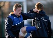 21 December 2015; Leinster's Dan Leavy in action during squad training. Leinster Rugby Squad Training. Rosemount, UCD, Belfield, Dublin. Picture credit: Seb Daly / SPORTSFILE