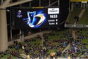 19 December 2015;  A general view of the big screen before the game. European Rugby Champions Cup, Pool 5, Round 4, Leinster v RC Toulon. Aviva Stadium, Lansdowne Road, Dublin. Picture credit: Paul Mohan / SPORTSFILE