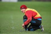 23 December 2015; Munster's Ian Keatley ties his boot laces during squad training. CIT, Bishopstown, Cork. Picture credit: Diarmuid Greene / SPORTSFILE