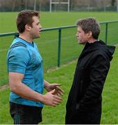 23 December 2015; Munster's CJ Stander and Ronan O'Gara in conversation after squad training. Ronan O'Gara was in attendance in CIT today in further promoting Crumlin's no.10 Fund and Munster Rugby's support of their nominated charity - Children's Medical & Research Foundation, Crumlin. Munster Rugby Squad Training. CIT, Bishopstown, Cork.  Picture credit: Diarmuid Greene / SPORTSFILE