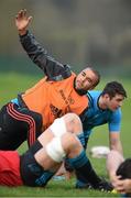 23 December 2015; Munster's Simon Zebo and Ronan O'Mahony during squad training. Munster Rugby Squad Training. CIT, Bishopstown, Cork.  Picture credit: Diarmuid Greene / SPORTSFILE