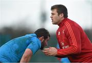23 December 2015; Munster's CJ Stander and James Cronin during lineout practice at squad training. Munster Rugby Squad Training. CIT, Bishopstown, Cork.  Picture credit: Diarmuid Greene / SPORTSFILE