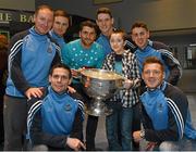 25 December 2015; Dublin footballers Paul Flynn, Bernard Brogan, Brian Fenton, Eoin Culligan, Cormac Costello, captain Stephen Cluxton and manager Jim Gavin with Leon Dooley, from Bray, Co. Wicklow, when they and the Sam Maguire visited patients of Beaumount Hospital on Christmas Day. Thirteen-year-old Leon recently underwent Neurosurgery for the treatment of epilepsy and is doing well. Beaumont Hospital, Beaumont Rd, Dublin.  Picture credit: Ray McManus / SPORTSFILE