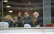 26 December 2015; Racegoer and U2 singer Bono at the races. Leopardstown Christmas Racing Festival, Leopardstown Racecourse, Dublin. Photo by Sportsfile