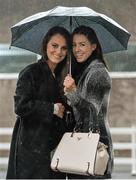 26 December 2015; Racegoers Kate Bennett, left, from Dalkey, with Eve Murray, from Dun Laoghaire, at the races. Leopardstown Christmas Racing Festival, Leopardstown Racecourse, Dublin. Picture credit: Matt Browne / SPORTSFILE