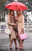 26 December 2015; Racegoers Gemma, left, with Amy Hennessy, from Artane, Dublin, at the races. Leopardstown Christmas Racing Festival, Leopardstown Racecourse, Dublin. Photo by Sportsfile