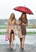 26 December 2015; Racegoers Gemma, left, with Amy Hennessy, from Artane, Dublin, at the races. Leopardstown Christmas Racing Festival, Leopardstown Racecourse, Dublin. Picture credit: Matt Browne / SPORTSFILE