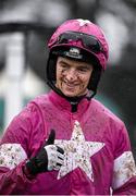 26 December 2015; Jockey Patrick Mullins after winning the Thornton's Recycling Maiden Hurdle aboard A Toi Phil. Leopardstown Christmas Racing Festival, Leopardstown Racecourse, Dublin. Picture credit: Paul Mohan