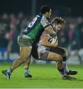 26 December 2015; Stuart McCloskey, Ulster, is tackled by Bundee Aki, Connacht. Guinness PRO12 Round 10, Connacht v Ulster, Sportsground, Galway. Picture credit: David Maher / SPORTSFILE